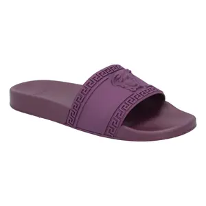 Pre-owned Versace Men's Versace Palazzo Medusa Pool Slide 'Burgundy' by Rebag