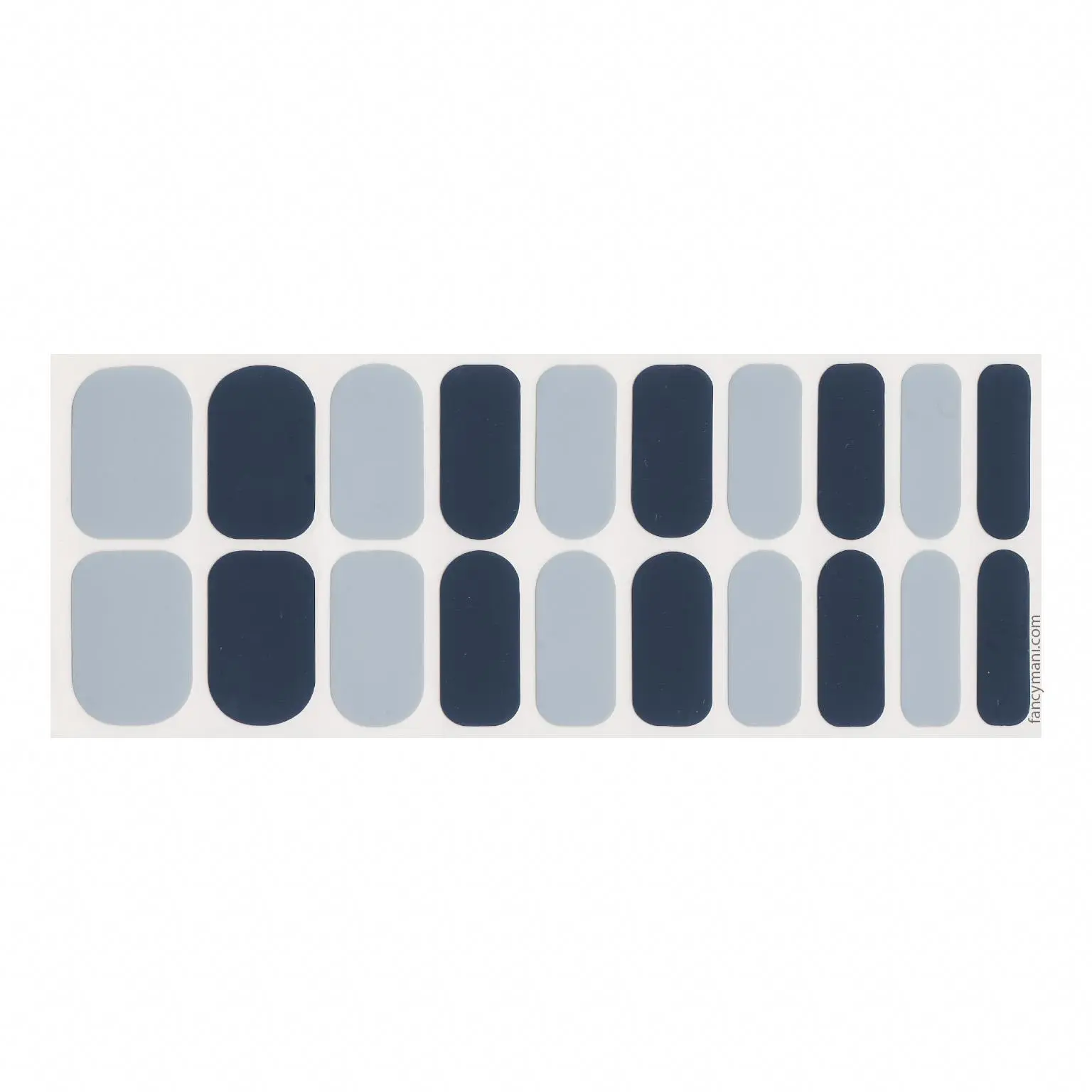 Midnight and Stone Nail Strips No UV Light Needed, Lasting Nail Wraps, 20 pcs Double-Ended/Sheet