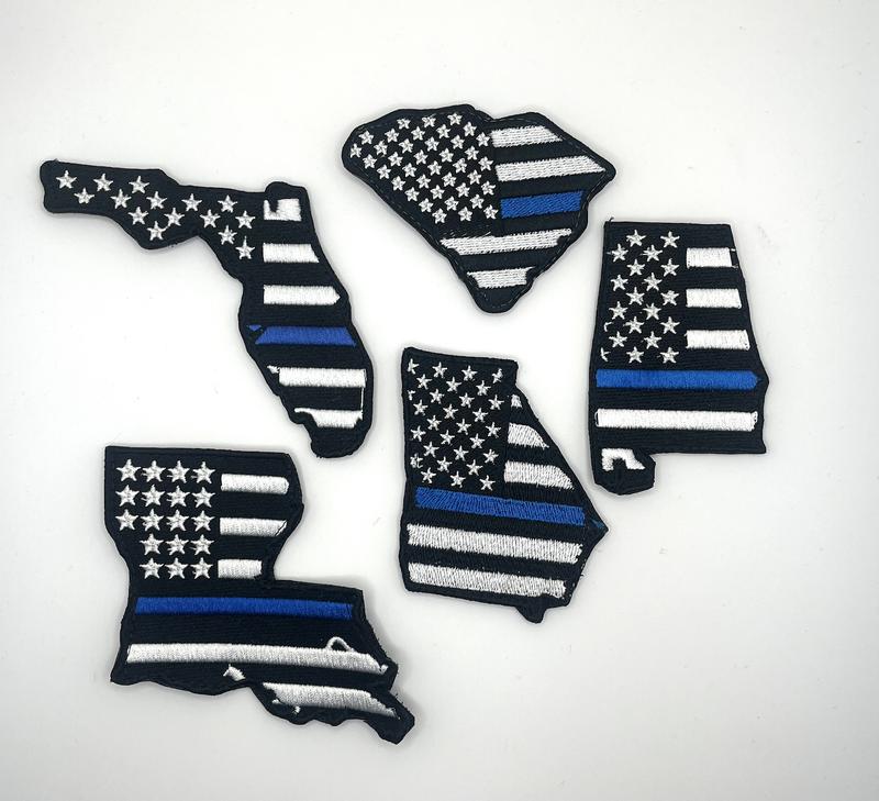 Blue line or Red Line States Embroidered Patches - TikTok Shop