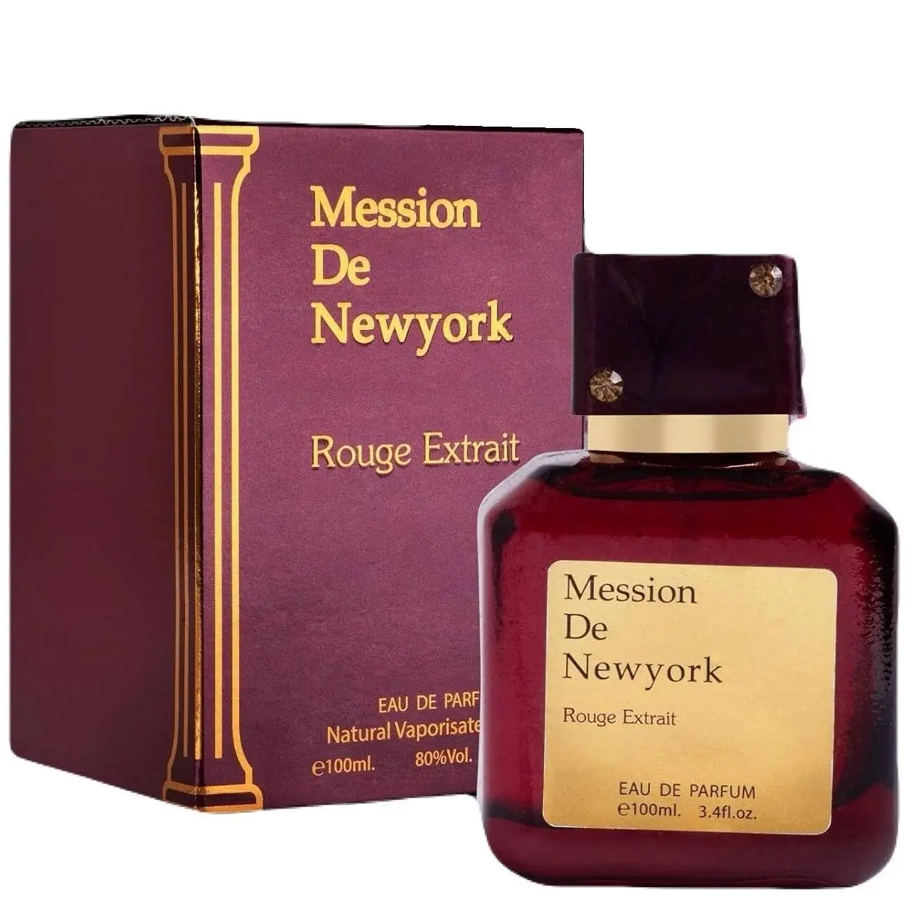 Mission De New York Rouge Extrait Concentrate Unisex EDP - 100ml Luxurious Perfume, Aromatic Woody Scent, Bold Confident, Longlasting Aromatic, Bottle-Shaped, Concentrate, Packaged, Potent Unisex Fragrance, Aromatic Unisex Fragrance