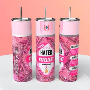 HATER repellent 20oz tumbler, spray bottle, stay away, gift for her, birthday gift Drinkware Straw Insulated Portable Water Bottles Skinny