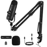 Haomuren Cardioid Gaming Condenser Microphone Kit with Boom Arm, Mic Clamp, USB Audio Cable, Type-C Adapter, Mute Button, Echo Volume Gain Knob, Monitor Adjustment - 3.5mm Jack, High SPL Handling, Manual, for Phone/PC/Tablets Live Streaming, Podcast Setup