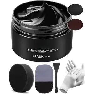 Black Leather Recoloring Balm, Leather Color Restorer Conditioner, Leather Repair Kits for Vinyl Furniture, Sofa,  Seats, Shoes - Repair Leather Color on Faded &  Leather Couches