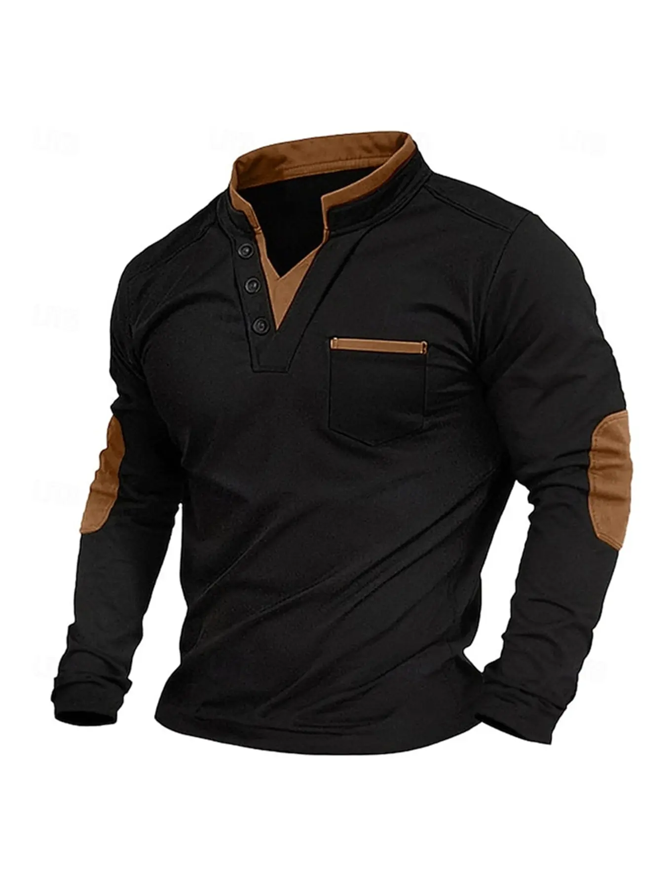 Men’s multifunctional gray turtleneck sweater with elbow details; featuring a faux two-piece knit layered design—a classic golf polo jacket suitable for stylish athletic wear, business casual settings, parties, vacations, and travel; an essential spring p