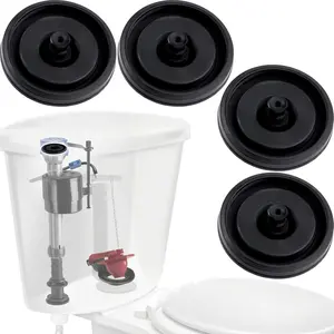 2 Pcs Black Toilet Fill Valve Seal Replacement Part, Rubber Toilet Parts Inside Tank Kit, Flush Valve Seal for Fluidmaster 200, 747 and 400 Models Toilet Fill Valve