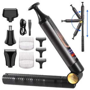 Hatteker Elecric Shaver Mens Back Hair Shaver 4 in 1 Kit Body Trimmer Facial,Arm,Chin, Beard Hair Trimmer Cordless with Extension Handle
