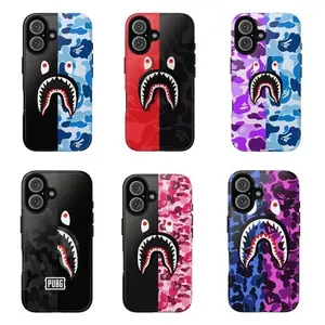 Ultimate Bold Aggressive Military-Inspired Rugged Shark Teeth Camo Collection Design Shockproof Tough Phone Case for iPhone 11 12 13 14 15 16 17 Pro Max Plus