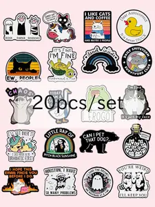 20pcs/set Cute Cartoon Pins, Fun Backpack Pins Set, Versatile Pins for Bags, Hats, Pouches, All-Season Accessory Decorations