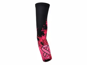 Pink Flames Cancer Awareness Compression Arm Sleeve - Youth & Adult Sizes, UV Protection, Sports Use