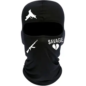 Unisex Adults' Single-Hole Knit Ski Mask, Lightweight Balaclava with Exquisite Embroidery, Black Classic Sports & Outdoor Face Cover