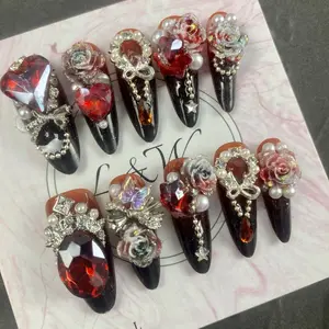 Press-On Nails with Adhesive Tabs for Beginners - Easy Application and Removal - Lasts 1-3 Days - Gentle on Nails - Reusable - Perfect for Short-Term Wear