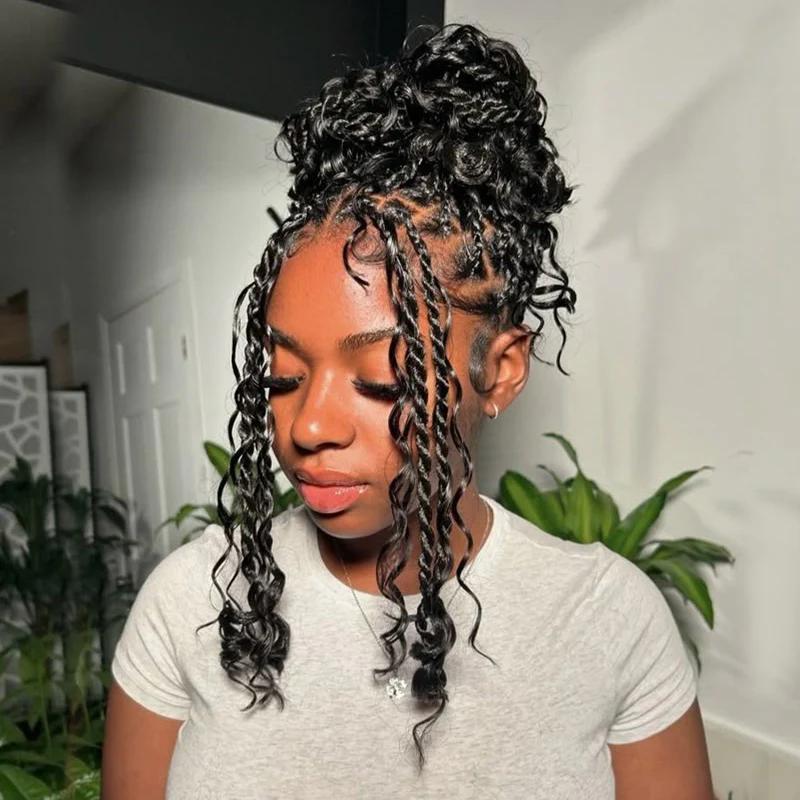 ISEE 1 Pcs/50g Natural Black & Highlight Brown Color Deep Curly & Afron Curly Bulk Hair Extensions For Braiding Deadlock Human Hair #TikTokShopHolidayHaul