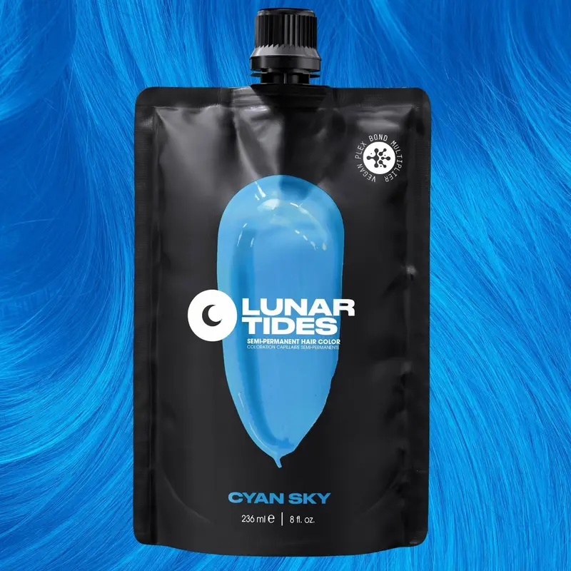 Lunar Tides Hair Color - Cyan Sky Highly Pigmented Bright Teal Hair Dye