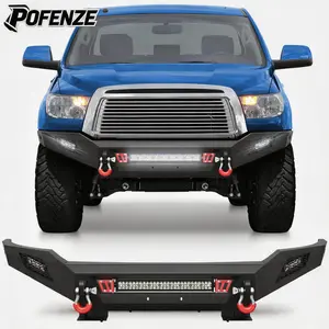 POFENZE-Mestan Tundra Front Bumper for 2007-2013 Toyota Tundra Classic Only, w/LED Lights, D-rings and License Plate Bracket car accessories men