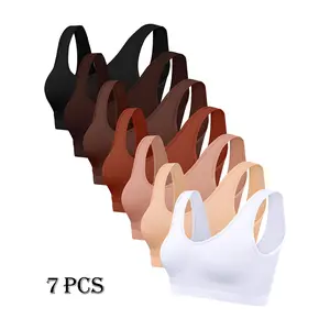 Womens Seamless Sports Solid Bra Wireless Compression Bras Super Comfort Yoga Bralette Breathable Crop Tank Tops