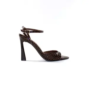 NADIA STRAPPY HEELS - BROWN CROC