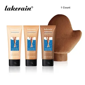 Long Lasting Body Foundation, 1 Count Waterproof Body Makeup Lotion with 1 Count Gloves, Body Contouring Cream Natural Looking Self-tanner, Body Makeup Lotion, Body Highlighter Cream, Cosmetic