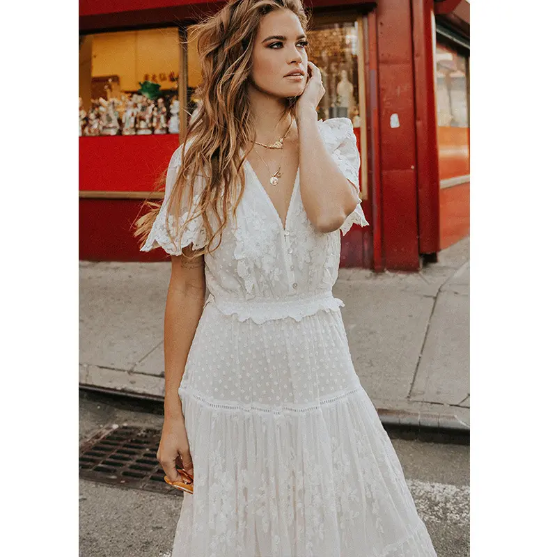 New short sleeve lace dress