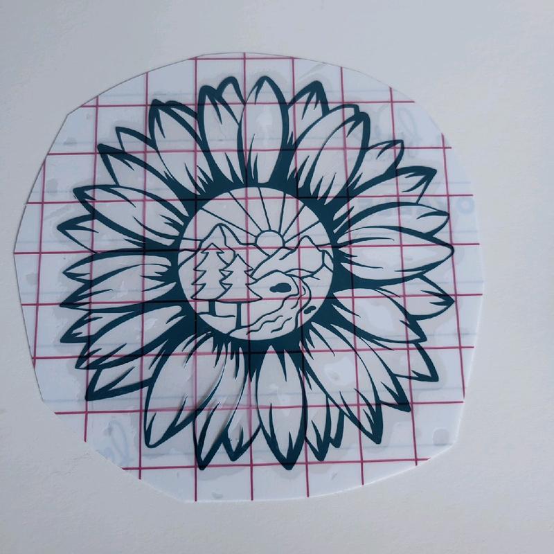 Mountain Flower Decal Decor for Cars and Windows 4 Pack Nature Inspired Design Durable Weather Resistant Easy Application Perfect Gift