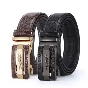 Youth casual men's crocodile belt personalized alloy automatic buckle belt