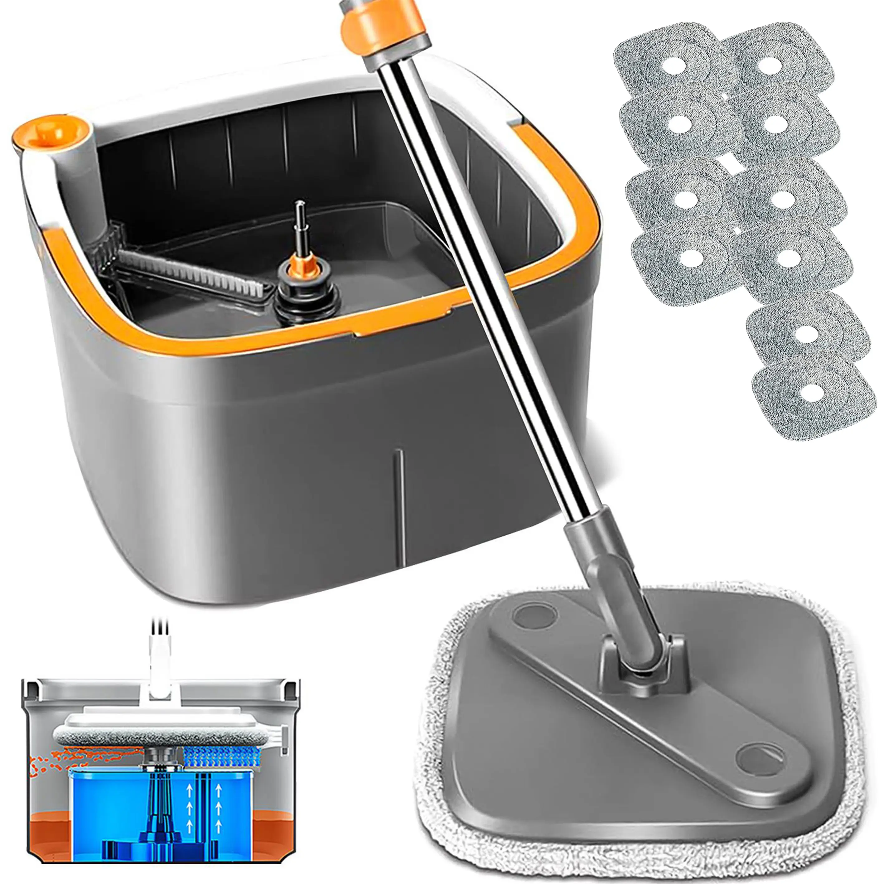 Spin Mop Bucket 10 Pcs