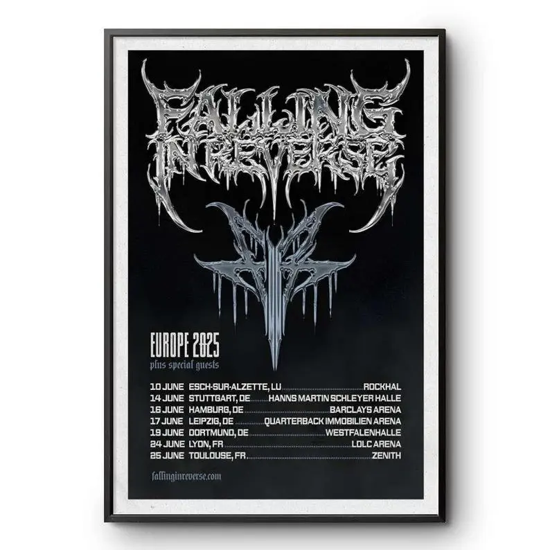 Falling In Reverse Europe June 2025 Tour Poster