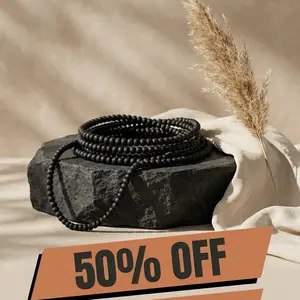 Matt black waist beads