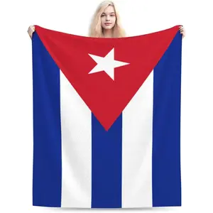 Cuba Flag Throw Blanket for Couch Bed Sofa Car Soft Comfy Flannel Blankets Gift for Men Women Adults Cuban
