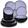 Vancasso 12/16-Piece Stoneware Dinnerware Set for 4, Plate and Bowl Set, Microwave and Dishwasher Safe Ceramic Tableware, Durable Kitchen Dining Set for Everyday Use and Special Occasions, Modern Design