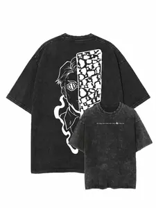 Jujutsu Kaisen Nanami Kento Vintage Washed T-Shirt Anime Streetwear Graphic Tee