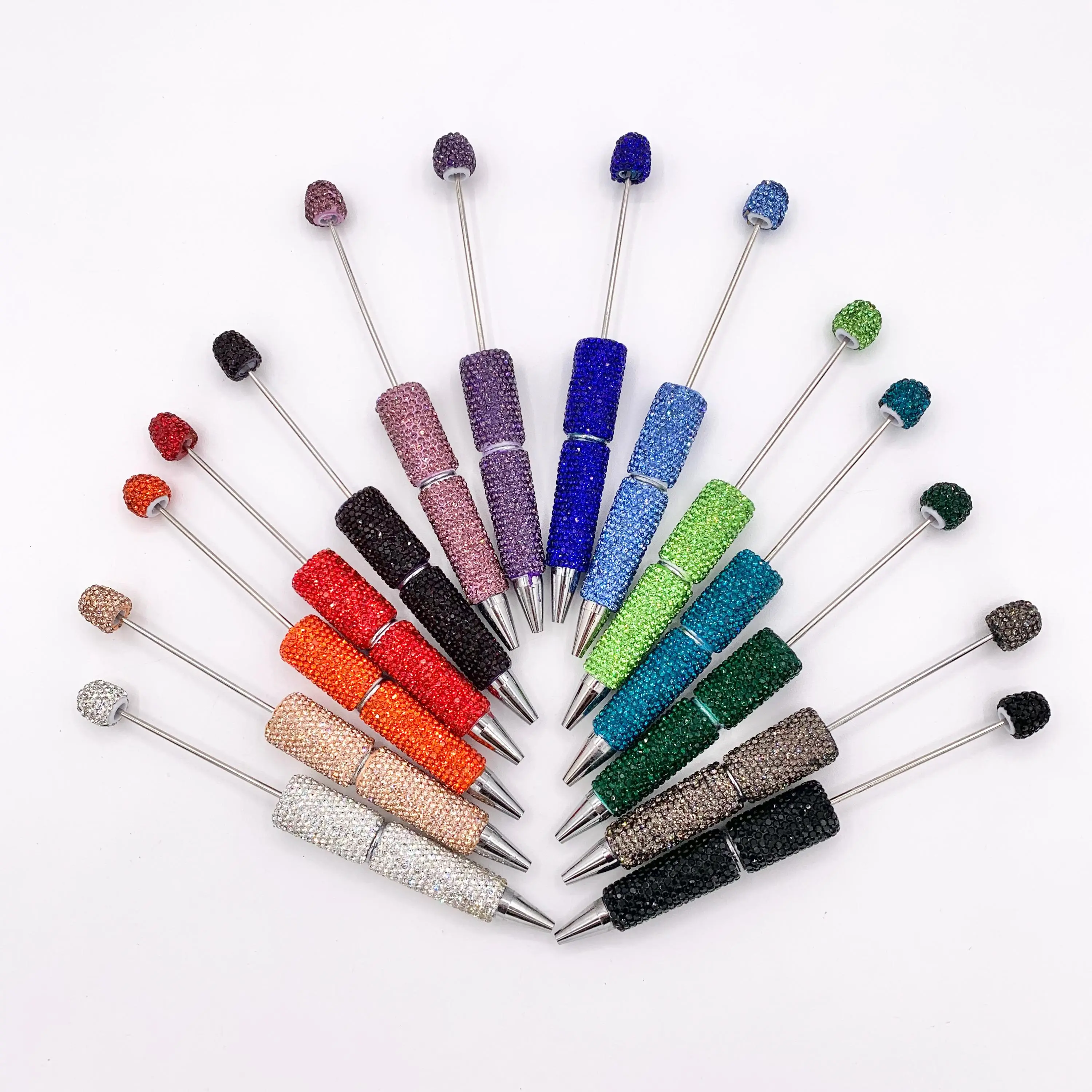 20pcs Colorful Rhinestone Beadable DIY Pens Shiny Sparkly Pens For Crafts