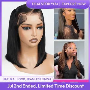 Asteria Hair Pre-Styled Straight 13x4 Glueless Ready to Go Lace Frontal Wig Human Hair Wigs Pre Bleached Beginners Glueless Wig #DealsForYouDays