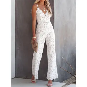 Lace V-Neck Spaghetti Strap Jumpsuit