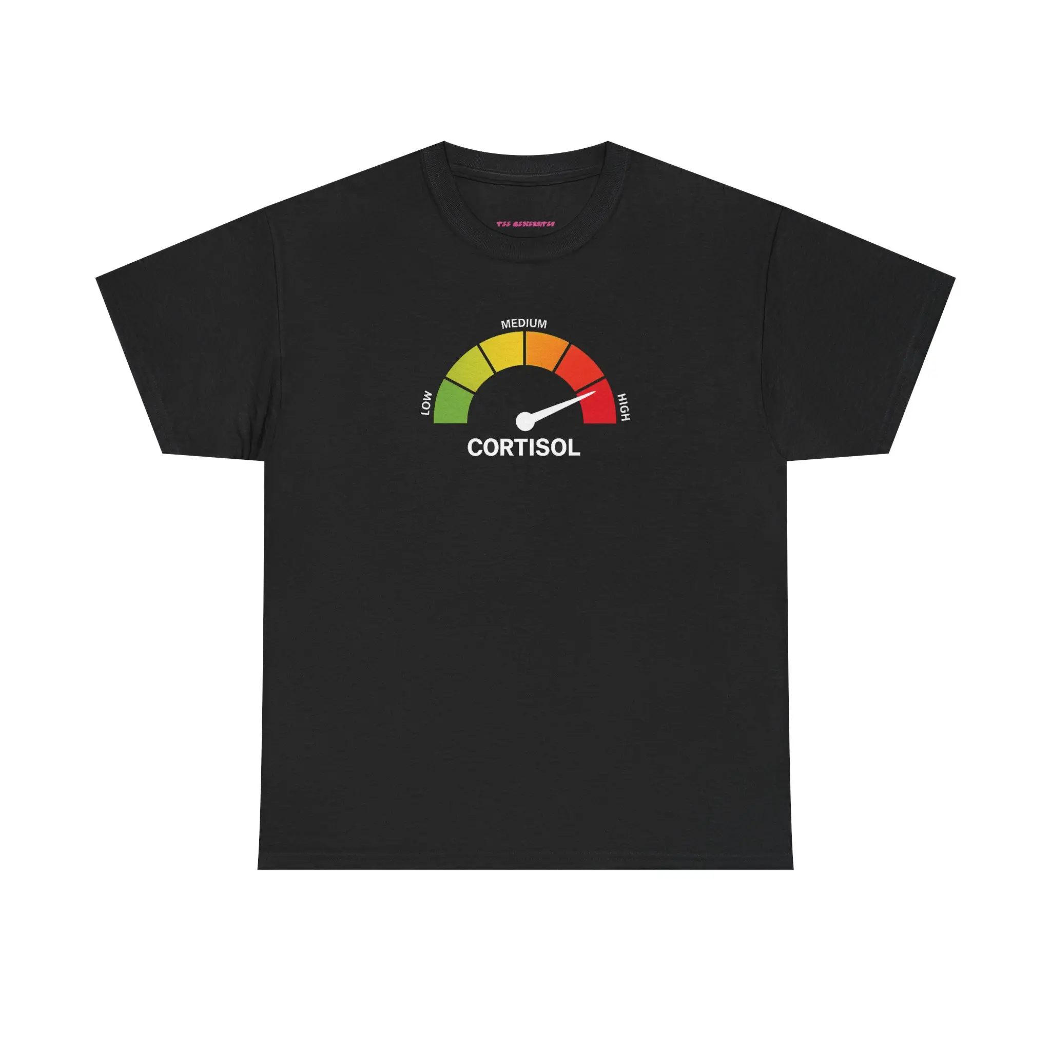 High Cortisol Level Stress Meter Tee | Spiked Cortisol Graphic