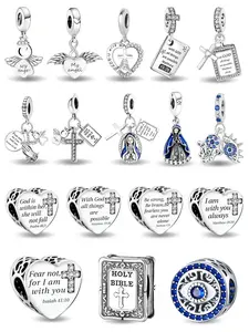 Holy Bible Angel Devil Cross Priest Nun Theme Beads Pendant Charms, Fashionable Jewelry Accessories for Bracelet & Necklace, DIY Jewelry Making Kit, Glitter Cross Pendant, Gothic Cross