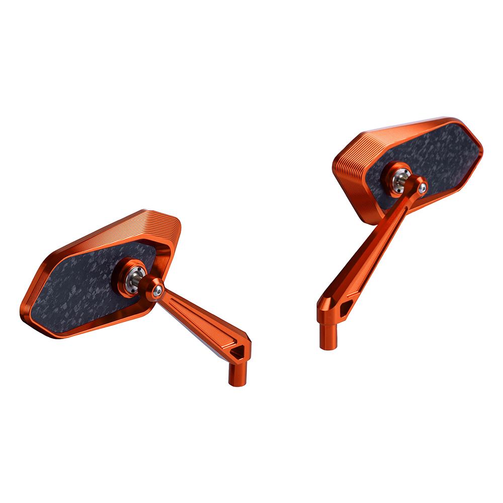 FireBlade Carbon Fiber Performance Motorcycle Side Mirrors - CNC Machined Forged Carbon-Billet Aluminum Motor Part, Easy Install Replacement with Aggressive Look & Improved Vision for Harley-Davidson, Indian, Larger View