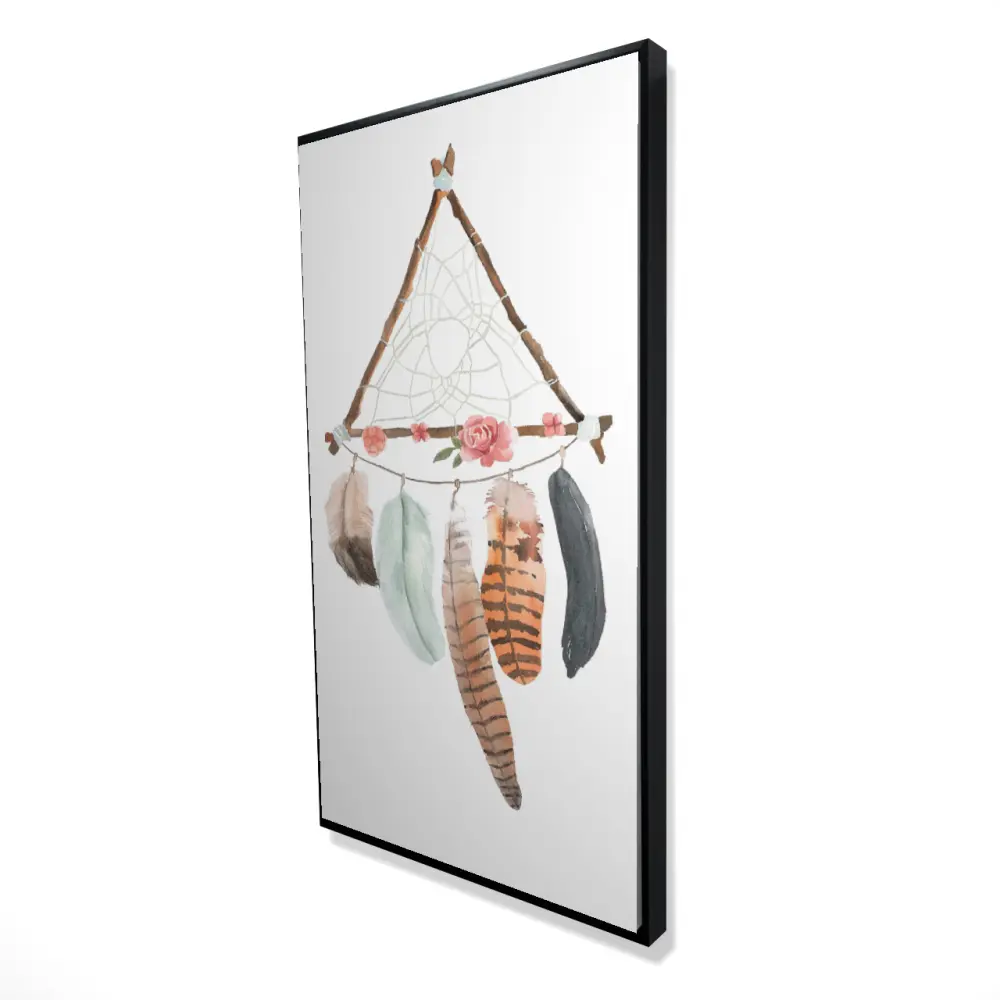 360 Stand 24x48 in. Hangable Triangle Flower Dream Catcher - Floral Nature-Themed Spiritual Home Decor, Hanging Ornaments, Ideal Bedroom Ornament Gift for Home Supplies, Decoration, Art-Themed Hanging Decor, Floral Decor