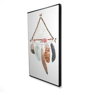 360 Stand 24x48 in. Hangable Triangle Flower Dream Catcher - Floral Nature-Themed Spiritual Home Decor, Hanging Ornaments, Ideal Bedroom Ornament Gift for Home Supplies, Decoration, Art-Themed Hanging Decor