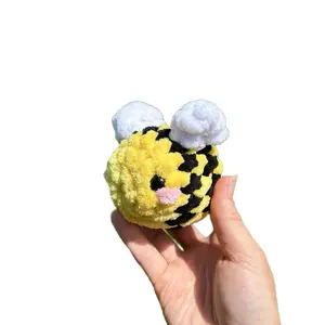 Crochet bee plushie, handmade bee plush, amigurimi stuffed toy