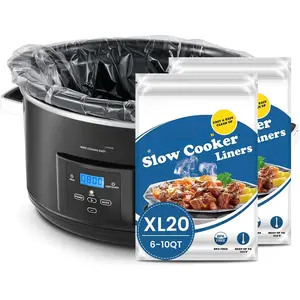 Slow Cooker Liners 14"x22" 20 Count  Size Disposable Pot Liners Cooking Bags Fit 6 qt to 10 qt Pot  Fresh Locking Seal Design