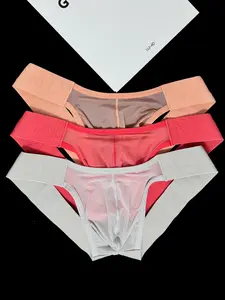 3pcs Men's Sexy Fitted Underwear Set, Triangle Thong Panties, Sporty Breathable Undergarments Design, Comfort Fit, All-Season Wear, Plain Pattern