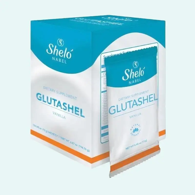 Shelo NABEL GLUTASHEL Vanila Flavor Glutation Multi-Vitamins Box with 15 Sachets Supplement Healthcare