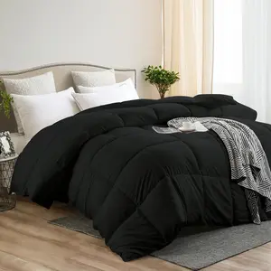 Super King Down Alternative Comforter All-Season with Corner Tabs Duvet Cover Puffed Quilt Bedding Set Soft 250 GSM Polyester Cooling Warmth