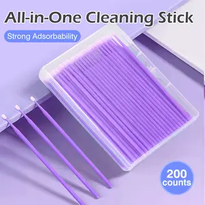 200 Counts miniature applicators, multi-use sticks for makeup and device cleaning