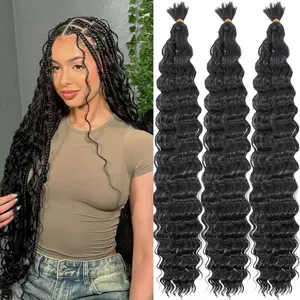 BEFUNNY 3 Packs 24 Inch Look Bulk Micro Hair Bundles - Synthetic Braiding Hair Suitable for Bohemian Knotless Braids, Crochet Braids & Boho Styles - No Weft for Voluminous Braiding Hair
