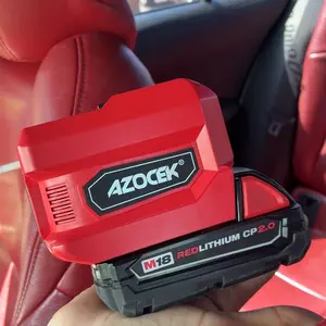 220W Power Inverter Compatible with Milwaukee 18V Battery, DC 18V to AC 110V Portable Power Station with 1 AC Outlet, 2 USB Ports & 1 Type-C Fast Charging, 400LM LED Work Light，[Battery Not included]