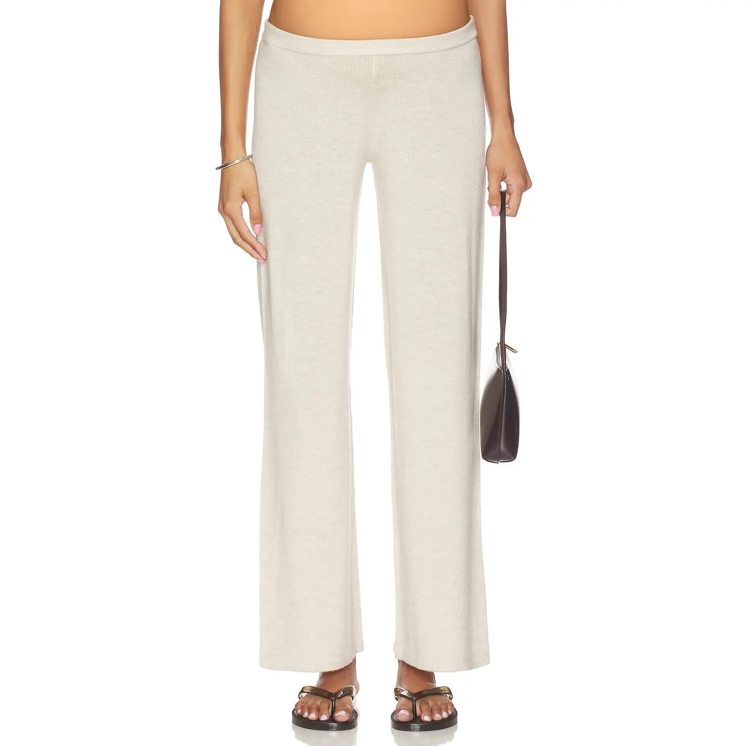HATCH The Celeste Knit Pant in Oat Melange
