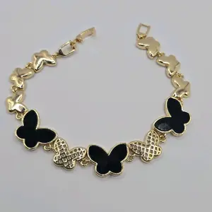 BUTTERFLIES style  fashion Bracelet gold-plated 8"inches beautiful style  gold black colors