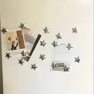 10 Pcs Adorable Silver Star-Shaped Fridge Magnets for Creating Star Designs, Perfect for Adorning Refrigerators, Refrigerator Decorating Magnet, Offices and Homes,Kitchen, Office and Room Decor, Fridge Organization and Decorative Magnet Tools