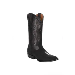 ROUND TOE - STINGRAY - BLACK - CUADRA BOOTS